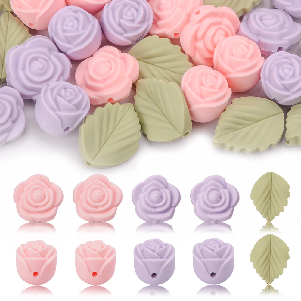 Baby Products List - LOFCA 30Pcs Rose Silicone Beads Flower
