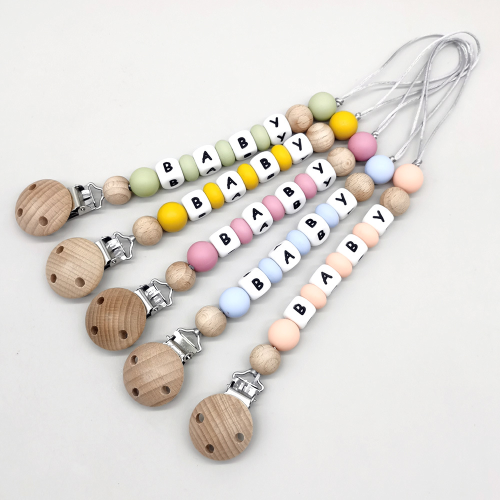 Baby Products To Gift - Custom Name Pacifier Clips Chain Silicone