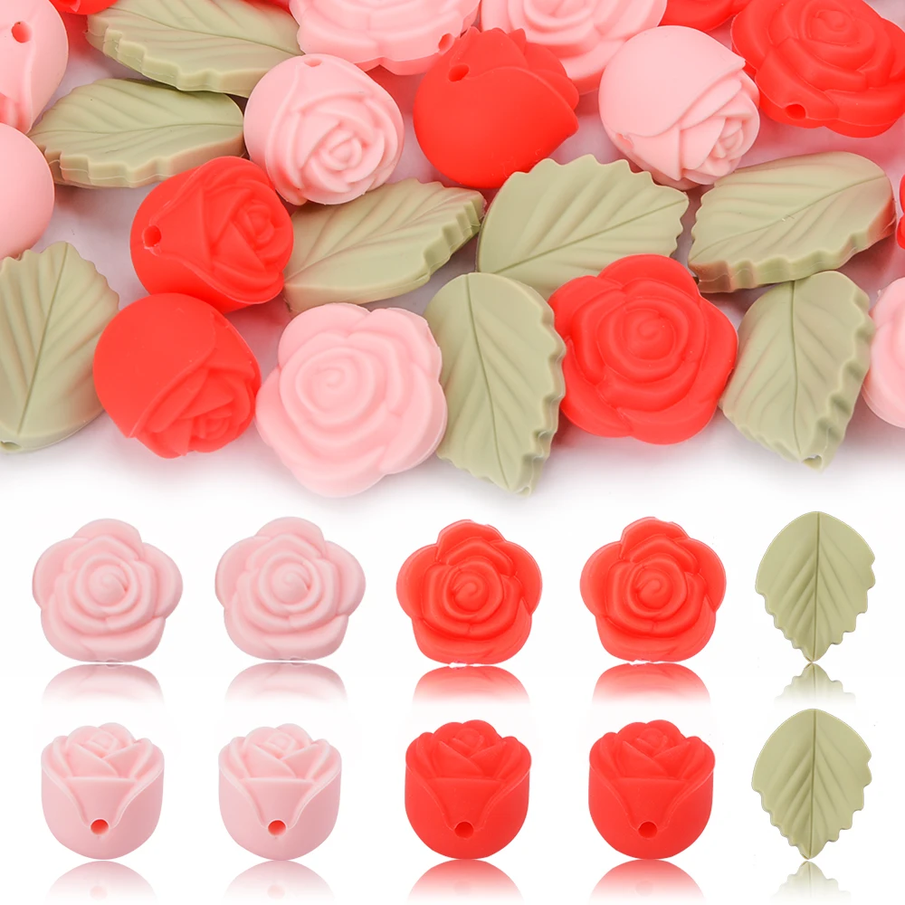 LOFCA 30Pcs Rose Silicone Bead - Baby Products List review and price