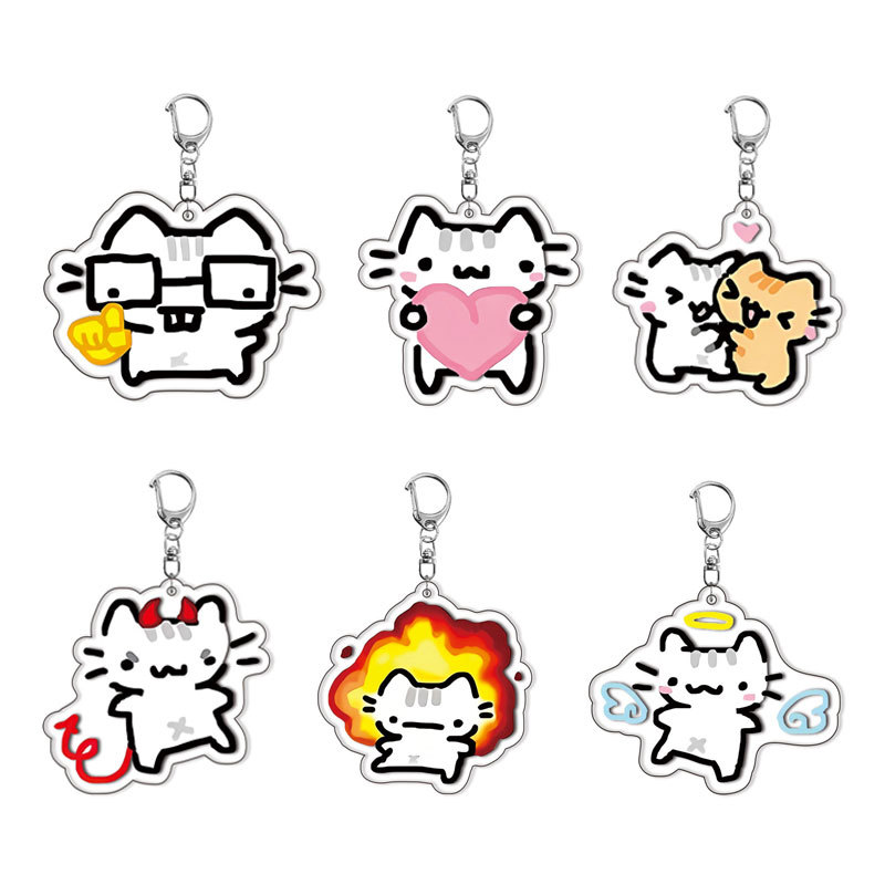 Cat Kitten Keychain Acrylic Lo - Baby Products With Zinc review and price